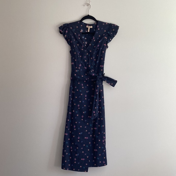 Rebecca Taylor Floral Wrap Dress w. Pockets Sz 4 - Picture 4 of 7
